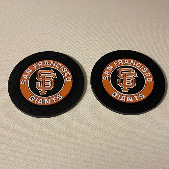 MLB San Francisco Giants car cup Coasters in black Set of 2 NWT - Picture 6 of 7